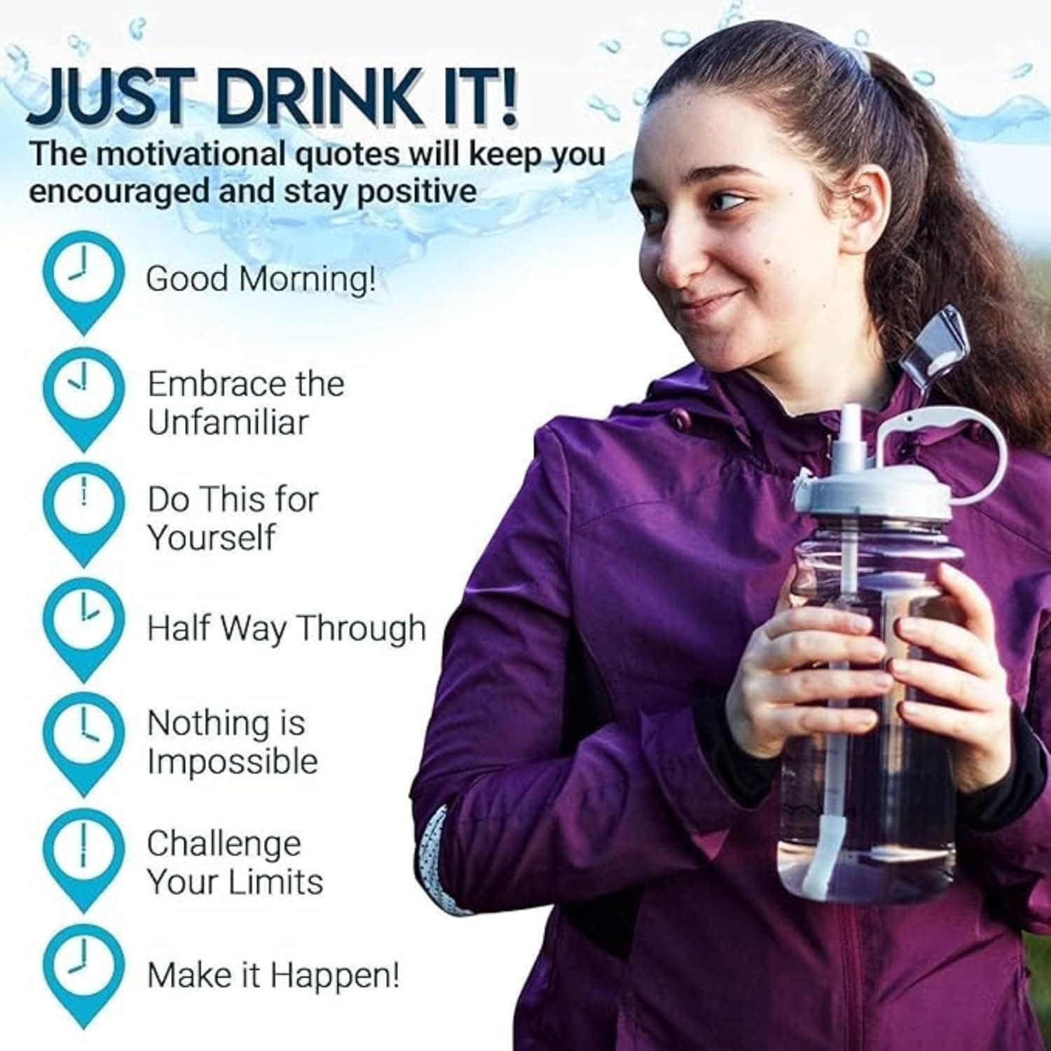Motivational Sipper Bottle - 2 litre - Drocket